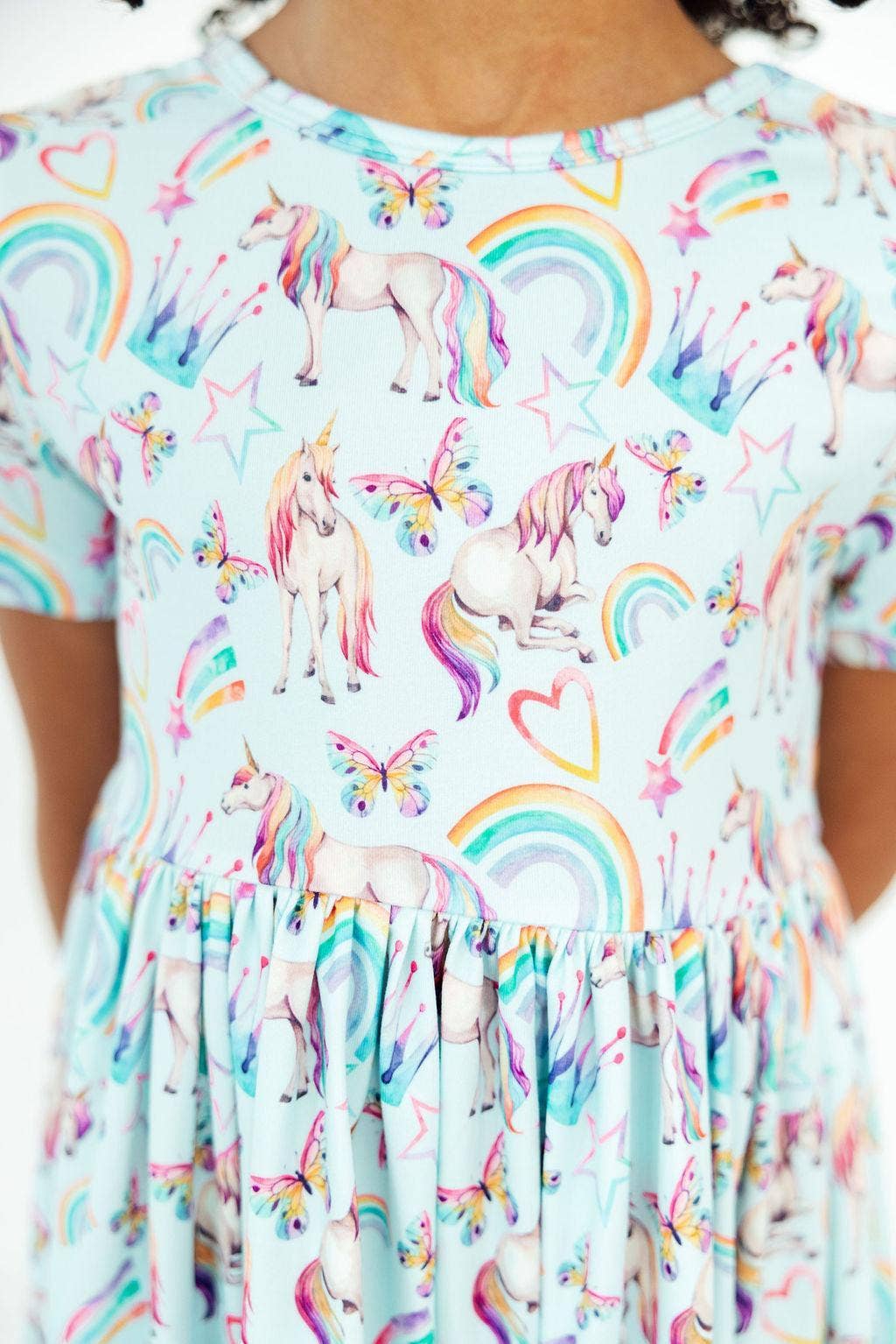 Unicorn Queen S/S Pocket Twirl Dress: Mila Fl