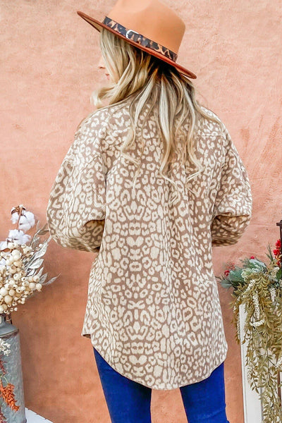 Leopard Corduroy Loose Fit Jacket: BEIGE And The Why