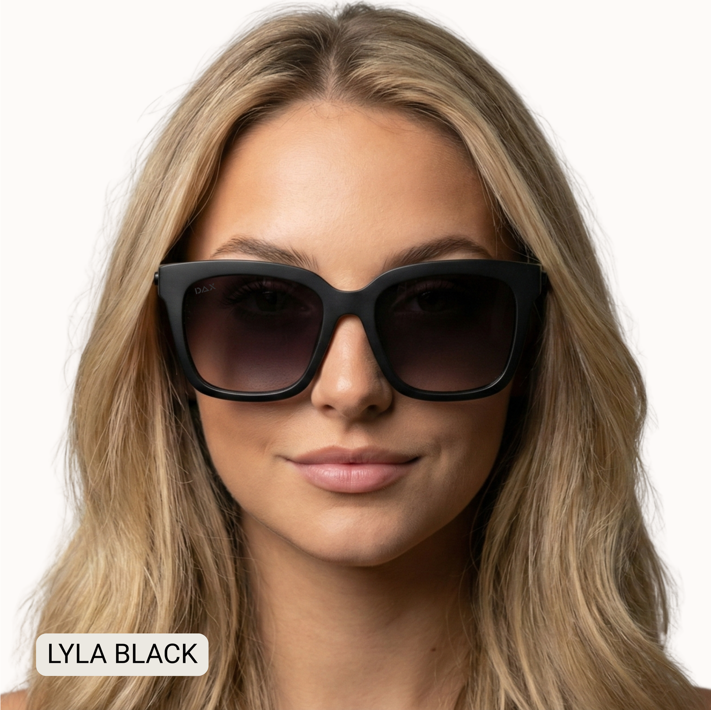 Lyla - Polarized Medium Cat Eye Sunglasses: Black Fl Dax