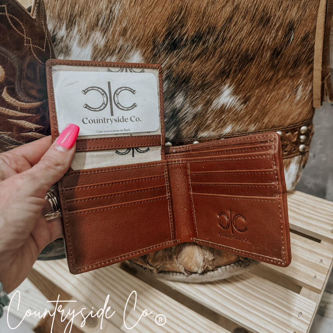 Longhorn Edition Westin Cowhide Men's Wallet Texas Western Cowhide