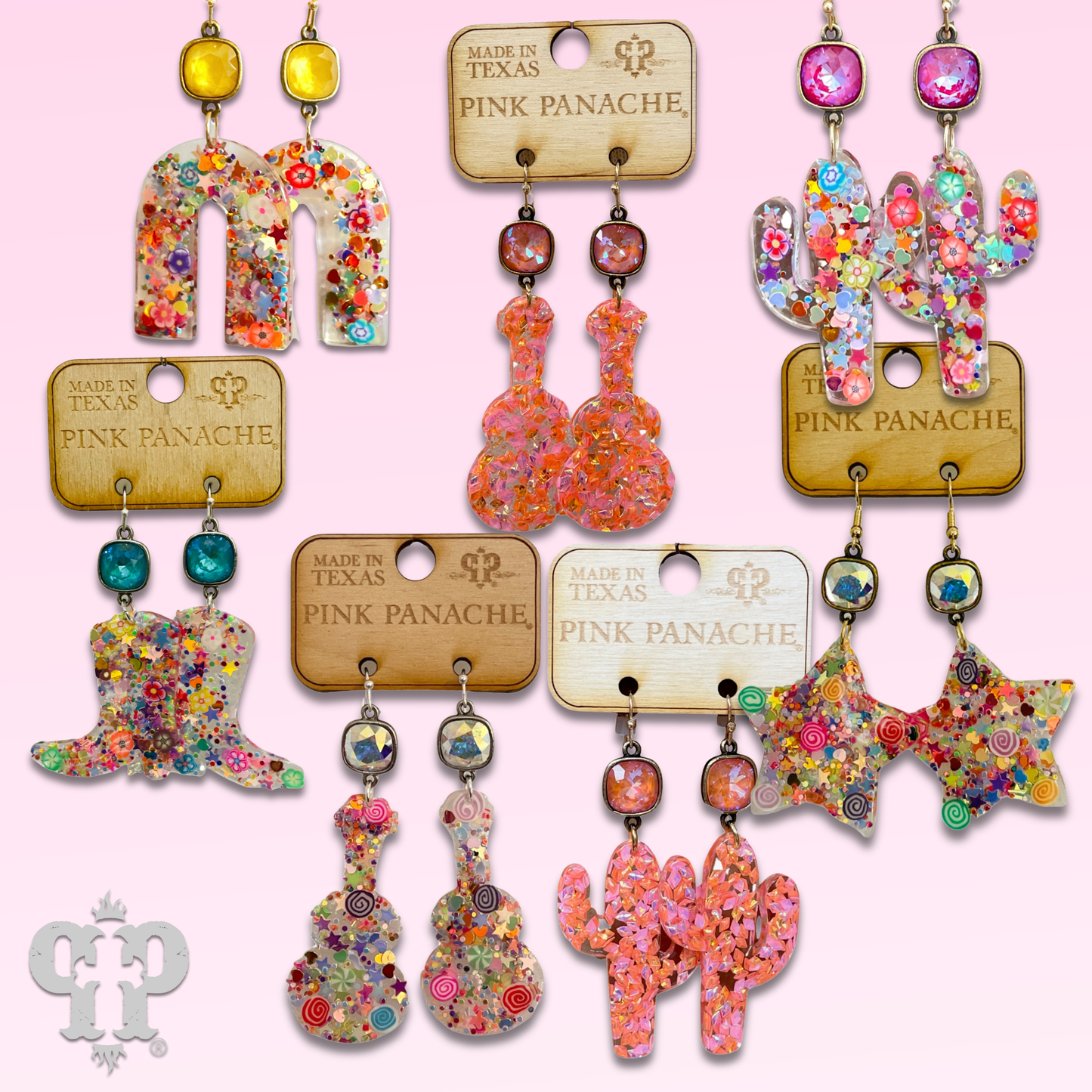 Acrylic earring with Austrian crystal - LC: Blue