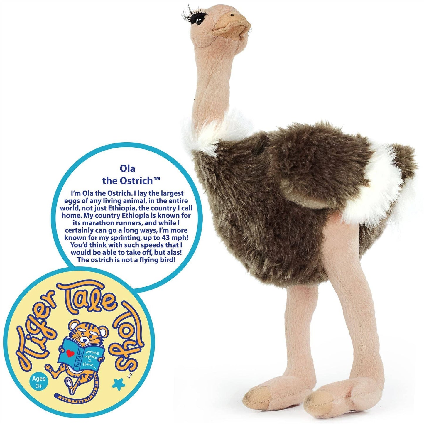 Ola The Ostrich | 12 Inch Stuffed Animal Plush | Viahart