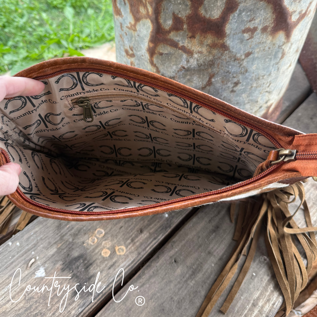 Longhorn Trail Cowhide Checkered Purse Texas Western Cowhide