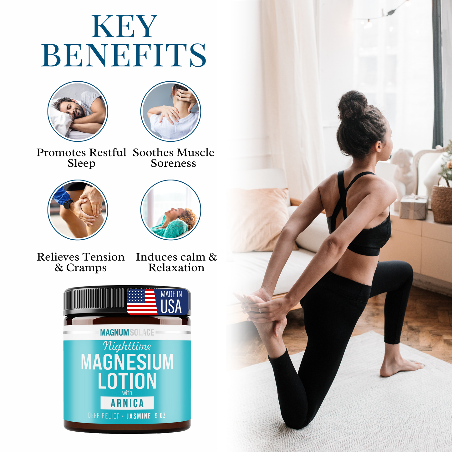 Nighttime Magnesium Lotion with Arnica: Citrus Rose