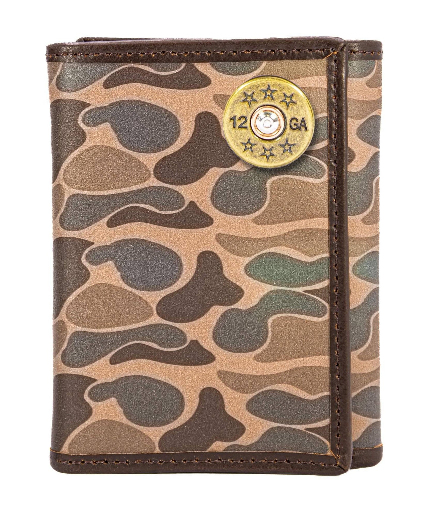 Shotshell Men's Trifold Old School Zep  Camo Leather Wallet