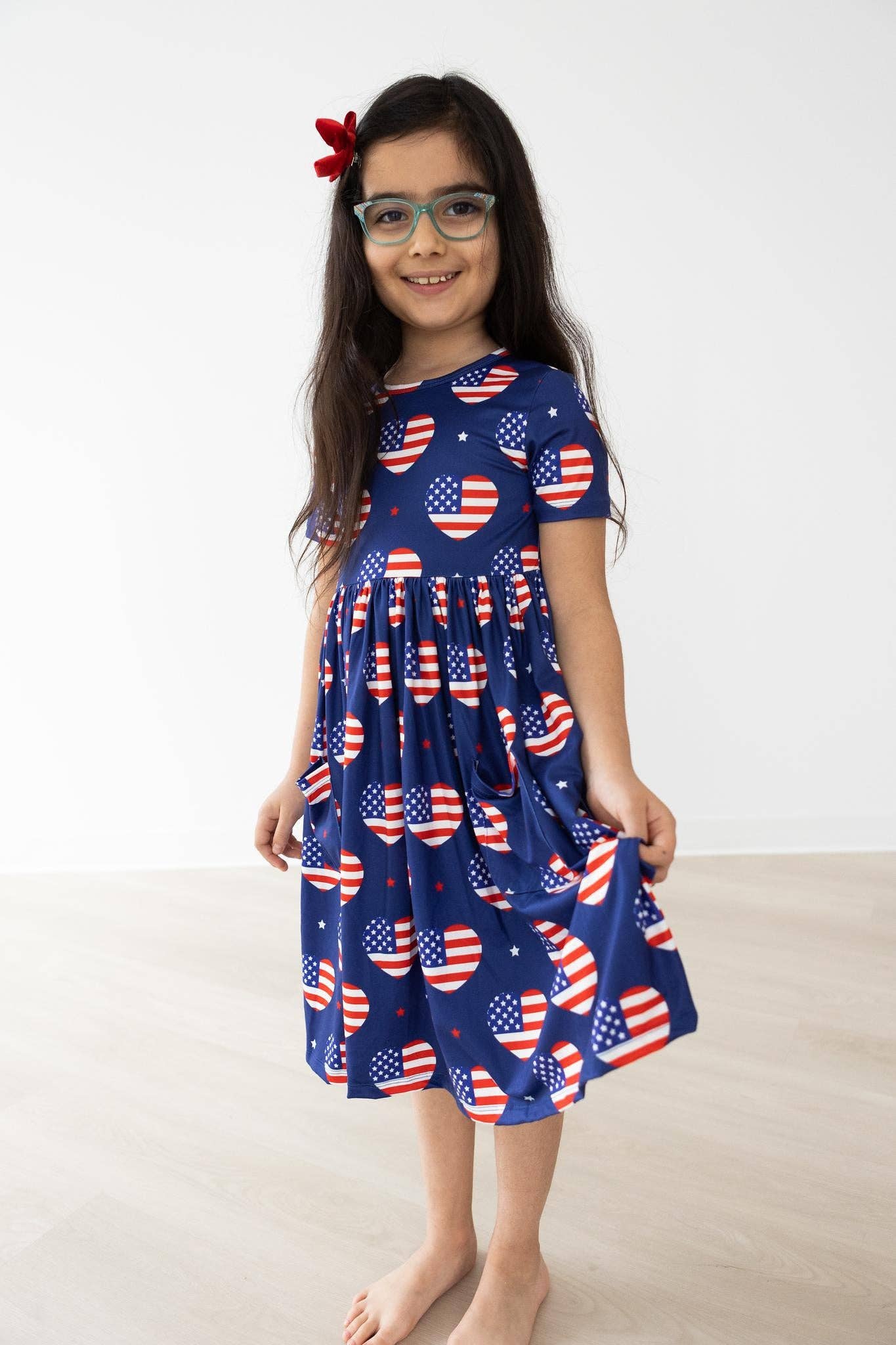 I Heart the USA S/S Pocket Twirl Dress: 5/6