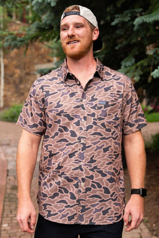 Performance Button Up - Gauge Camo Burlebo