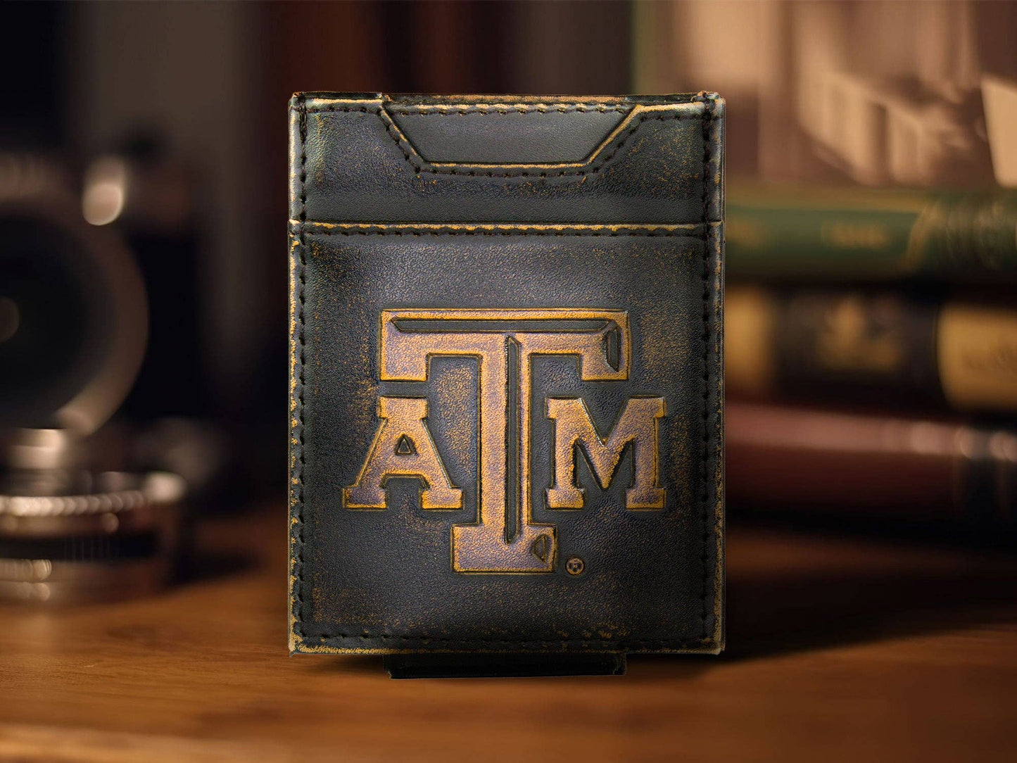 Texas A&M Aggies Zep Burnished Leather Magnetic Front Pocket Wallet