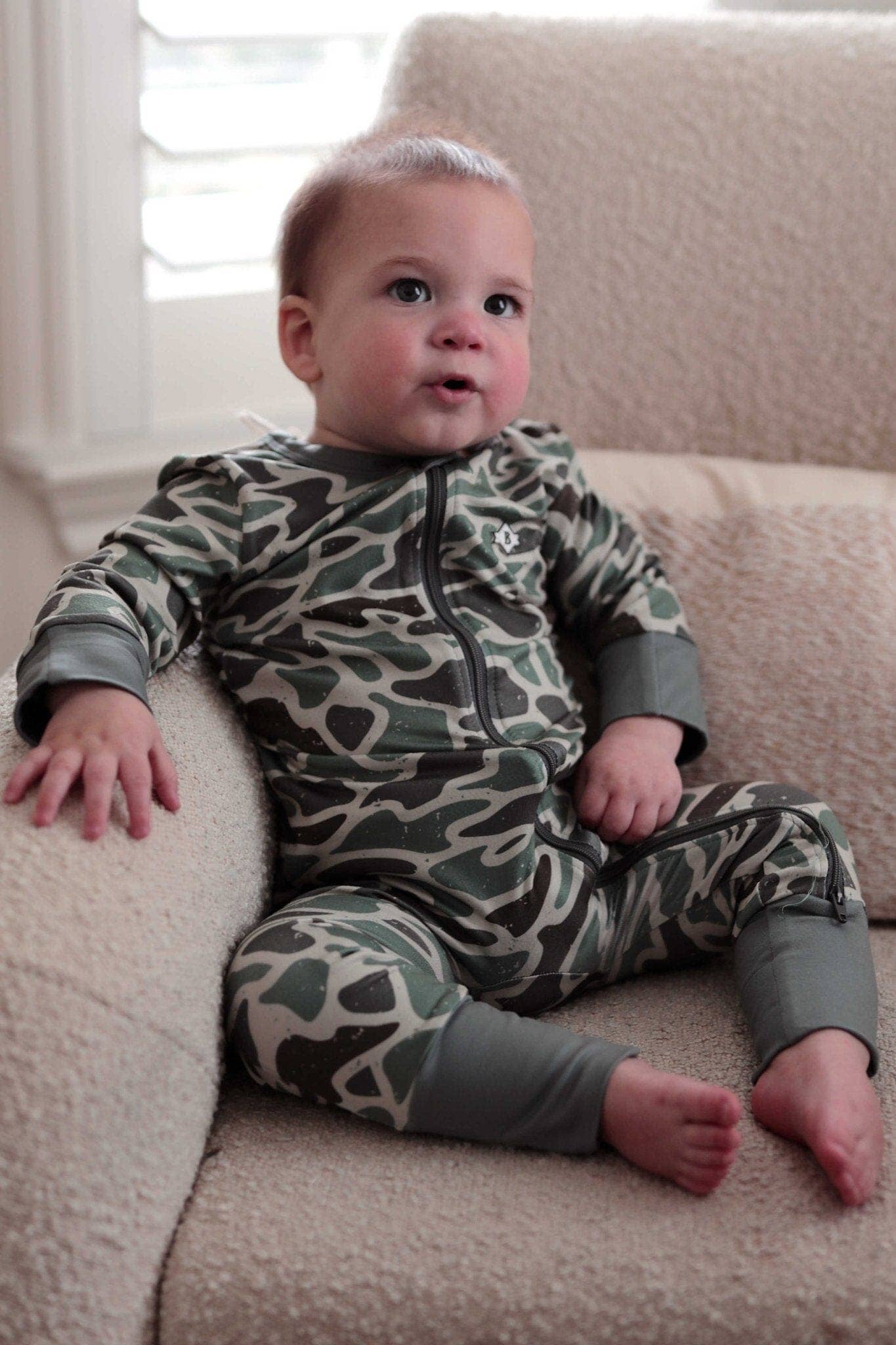 Retro Duck Camo Baby Zip Up - Burlebo