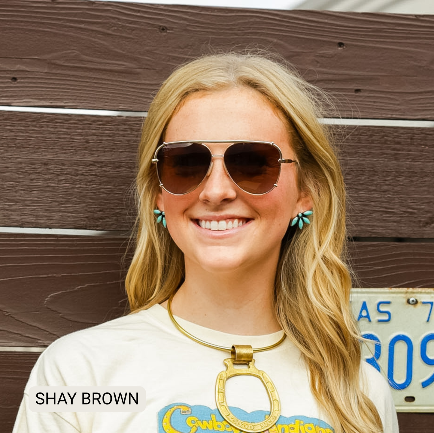 SHAY - Women's Polarized Large Hair Friendly Aviator: Blue Fl Dax