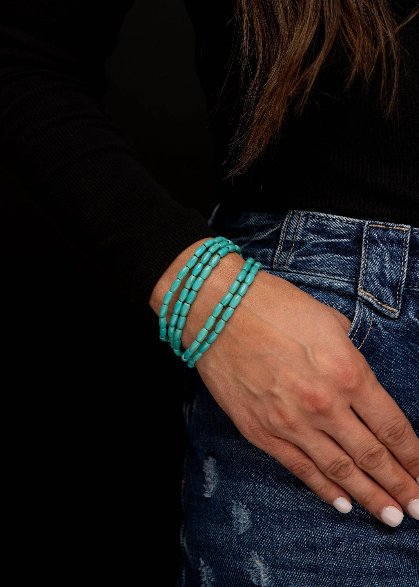 5 Strand Green Turquoise Dainty Beaded Bracelet Westco