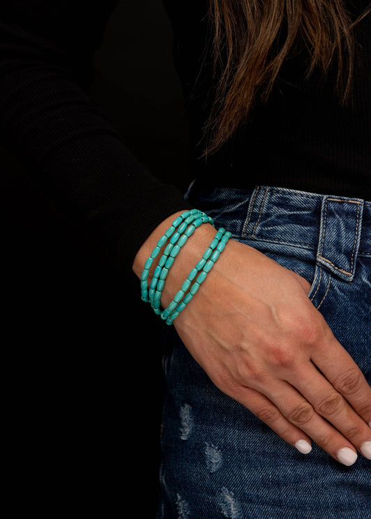 5 Strand Green Turquoise Dainty Beaded Bracelet Westco