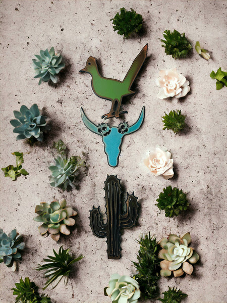 Buffalo skull, Cactus, or Roadrunner magnet  Whimsie Western