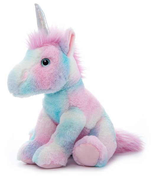 12" (28cm ) Cotton Candy Unicorn Sitting The Petting Zoo