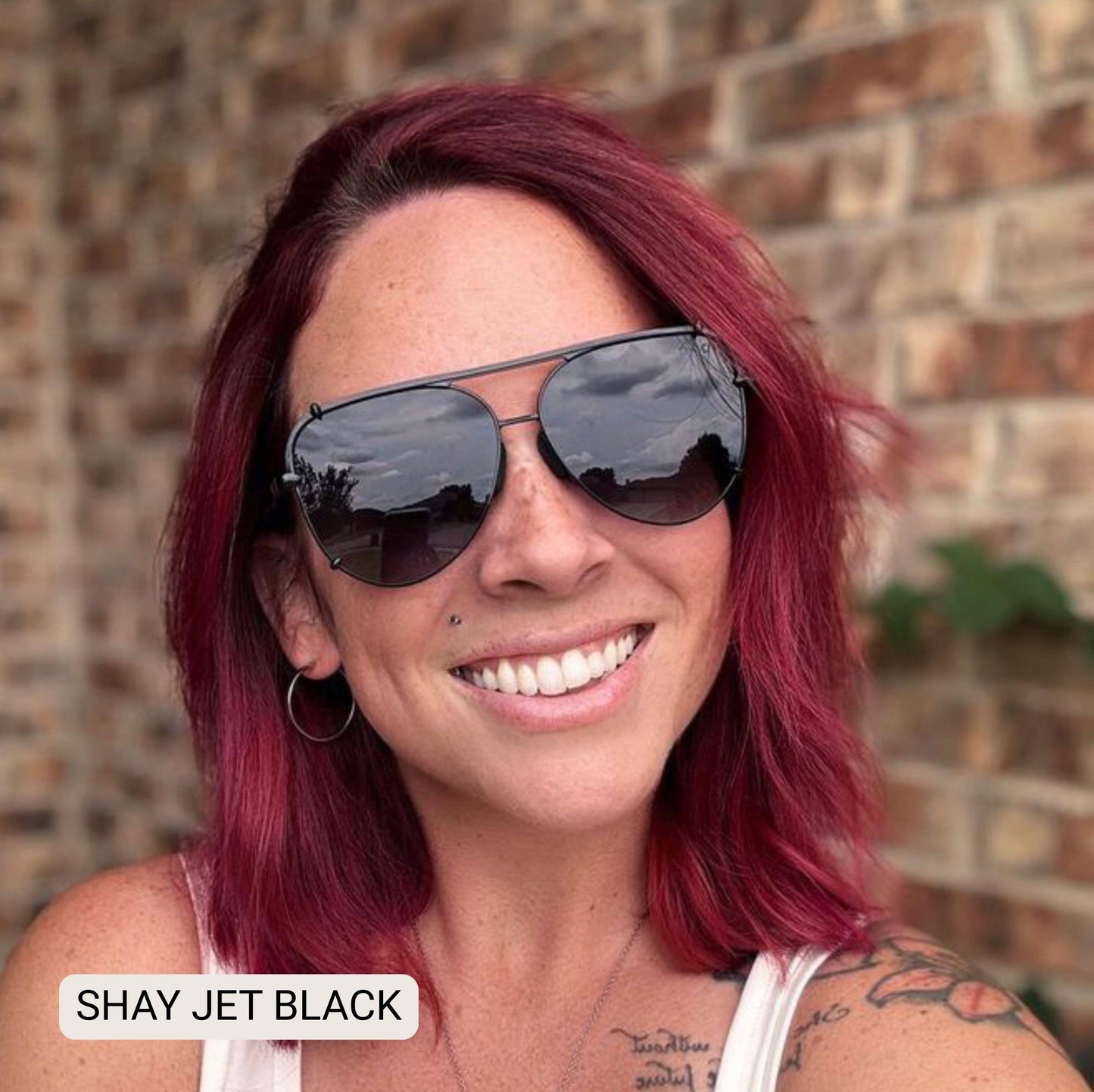 SHAY - Women's Polarized Large Hair Friendly Aviator: Purple Fl Dax