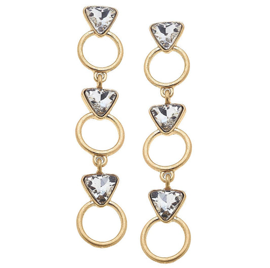 Put a Ring On It Linked Earrings in Worn Gold