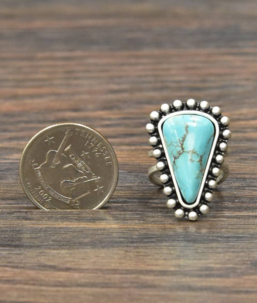750238, 1.2" Western Turquoise Adjustable Ring
