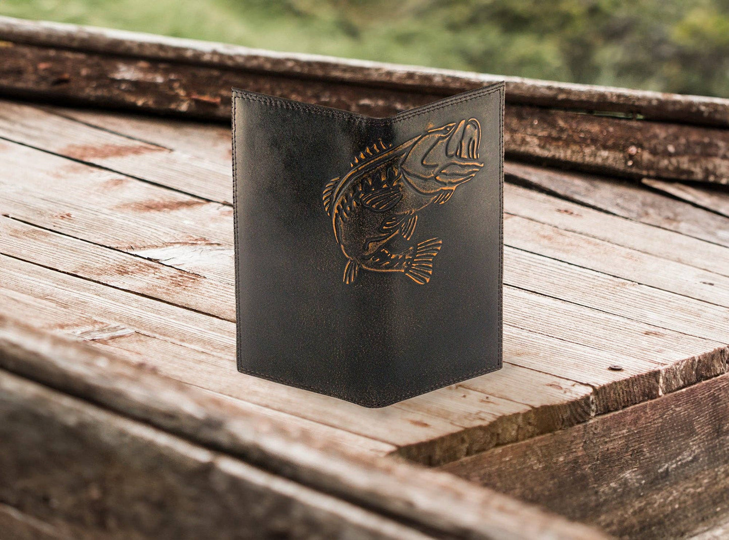 Bass Burnished Leather Zep Secretary Wallet