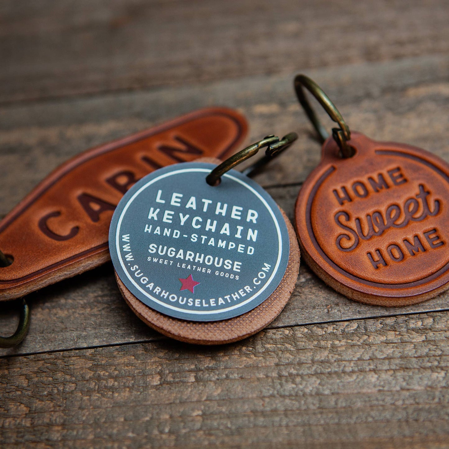 Cowboy Shit Leather Keychain Circle Sugarhouse