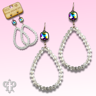 Faceted bead teardrop earring with Austrian crystal - LC: Multi-Color