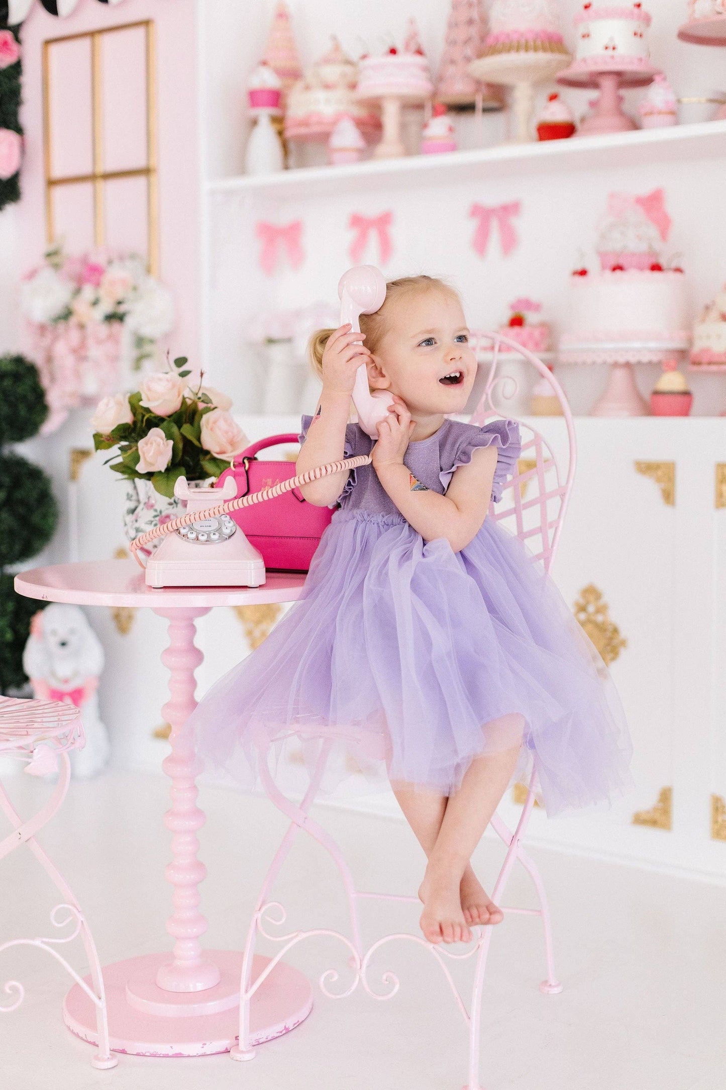 Lavender Shimmer Tutu Dress: Mila