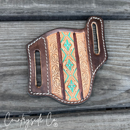 Aztec Tooled Leather Sheath Countryside