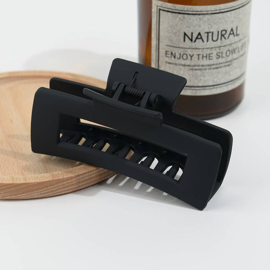 4.13'' Frosted Solid Color Rectangle Hair Clip Diva Shop