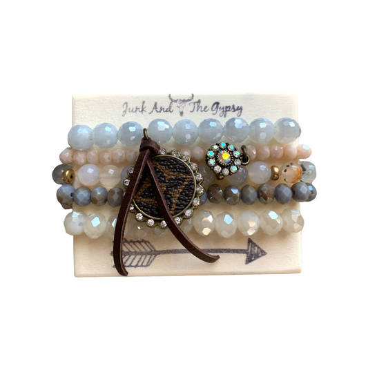 Dolce Light Blue Upcycled LV Repurposed Bracelet Junk Gypsy