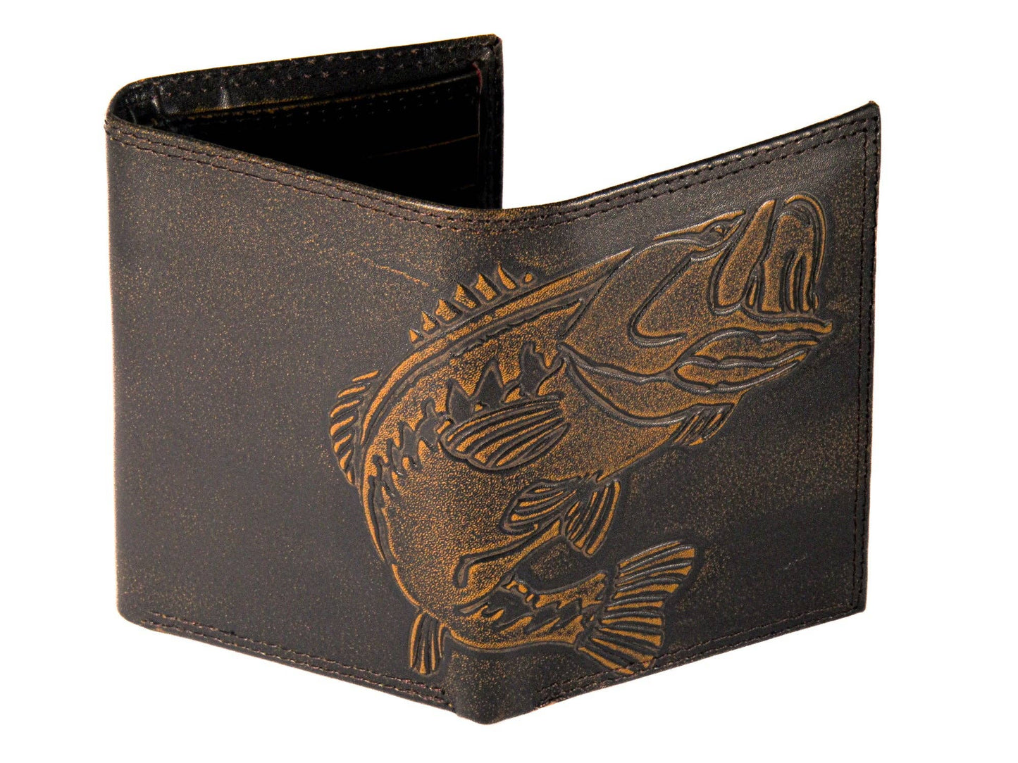 Bass Burnished Leather Zep Trifold Wallet