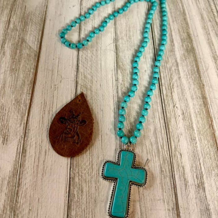 CHW Cross Stone Necklace: Ivory