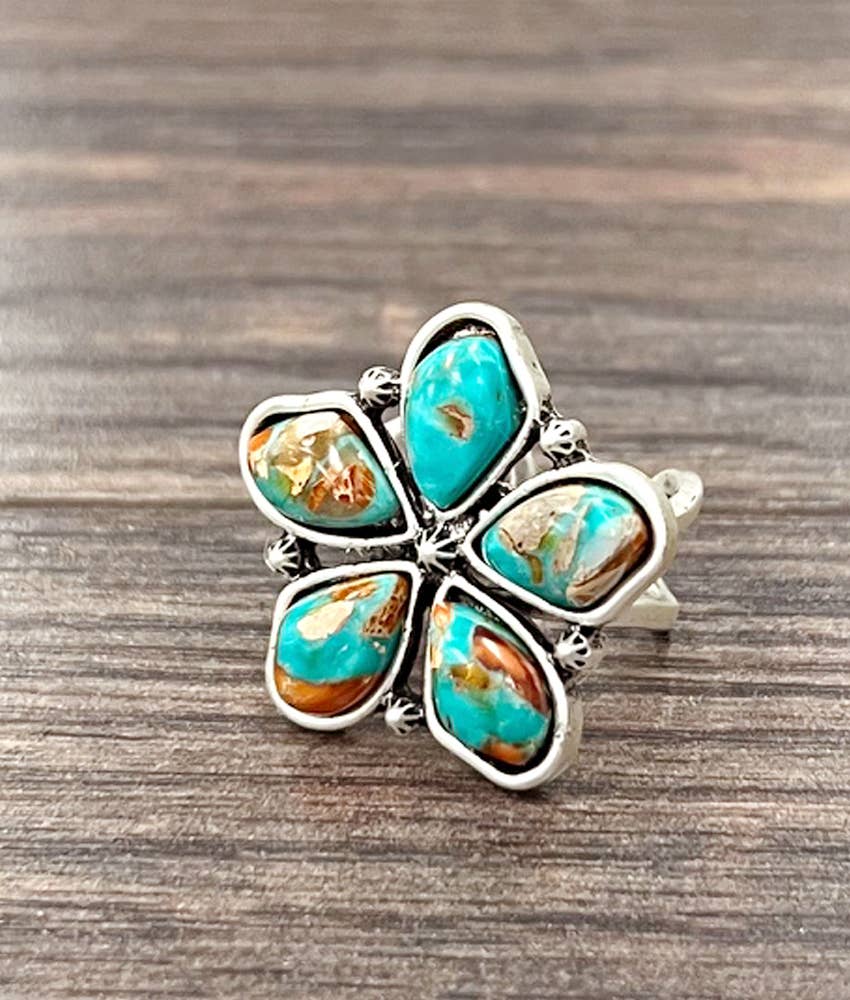 750540, 1" Western Gemstone Adjustable Ring