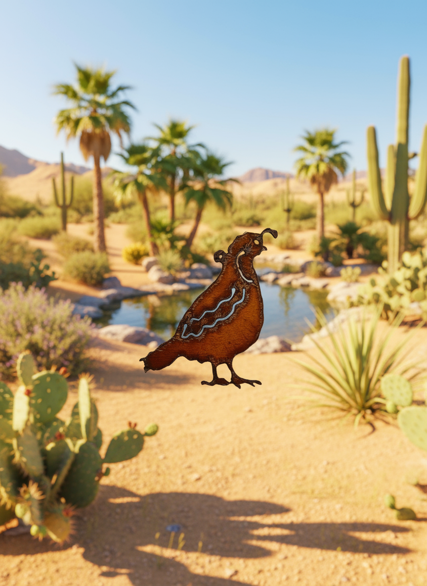 Quail Southwest  Arizona Texas New Mexico Desert Ornament Ironwork