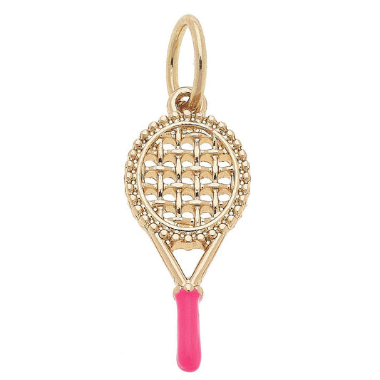 Tennis Racquet Enamel Charm Canvas