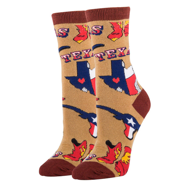 Texas Love | Women's Cotton Crew Funny Novelty Socks Oooh Yeah sock