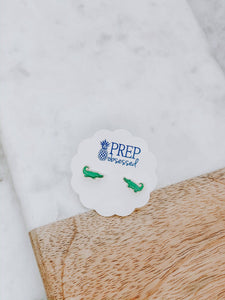 Gator Signature Enamel Stud Earrings Prep Obsessed