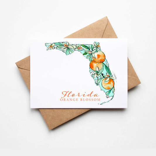 Florida Orange Blossom State Flower Single Notecard