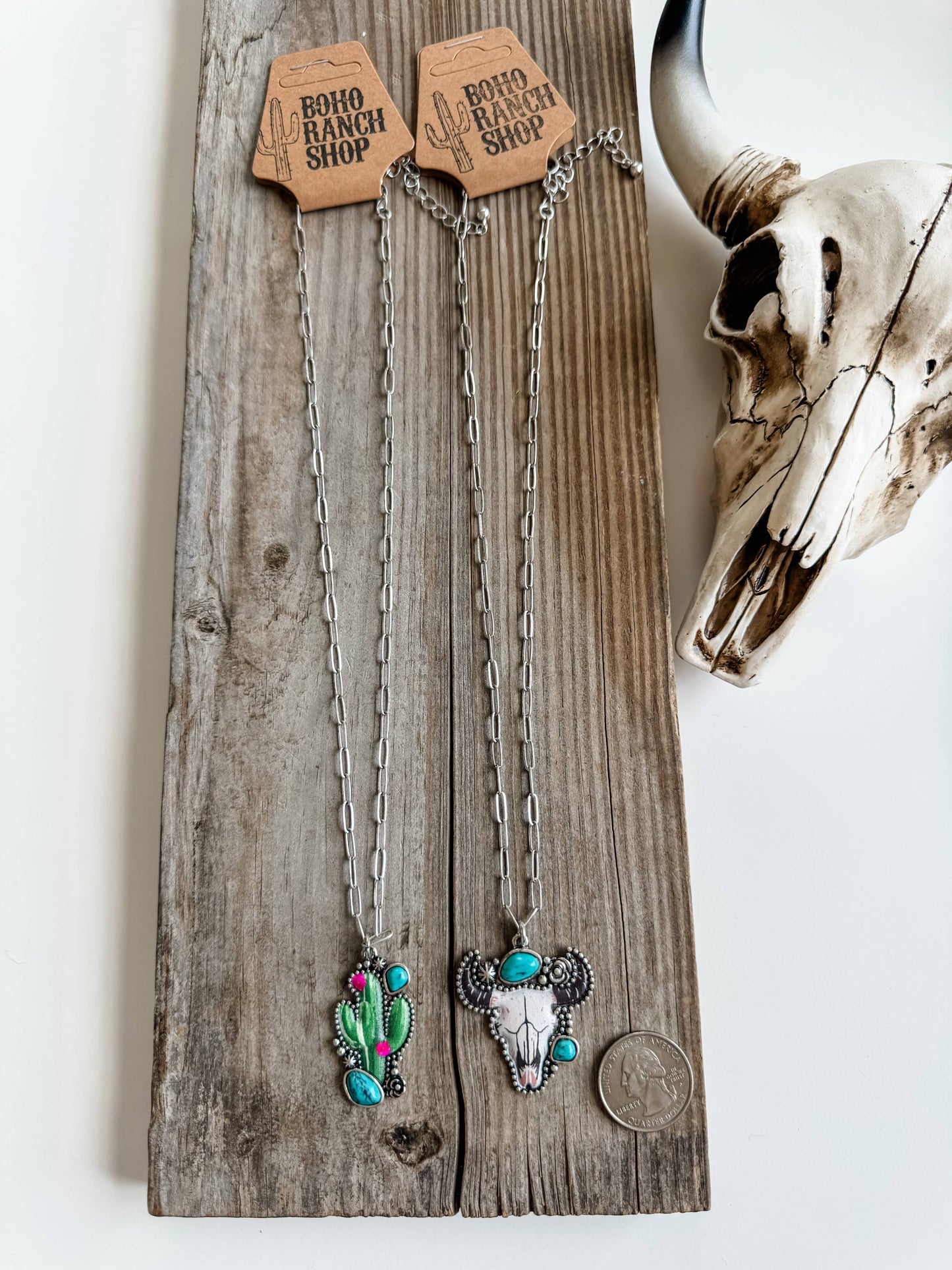Western Pendant Necklace - Cactus | Steer : STEER