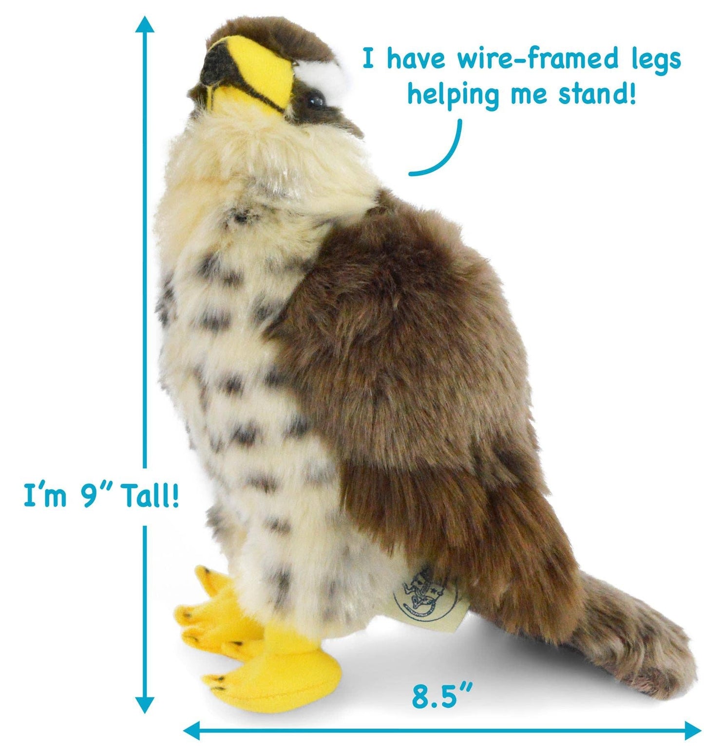 Percival The Peregrine Falcon | 9 Inch Stuffed Animal Plush Viahart
