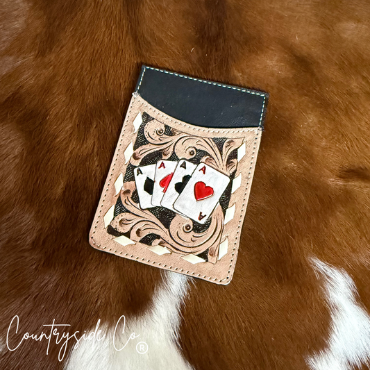 Gambler Tooled Leather Credit Card Holder Countryside