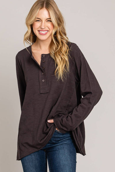 Everyday Fall/Winter Flowy Women's Top Cotton Bleu