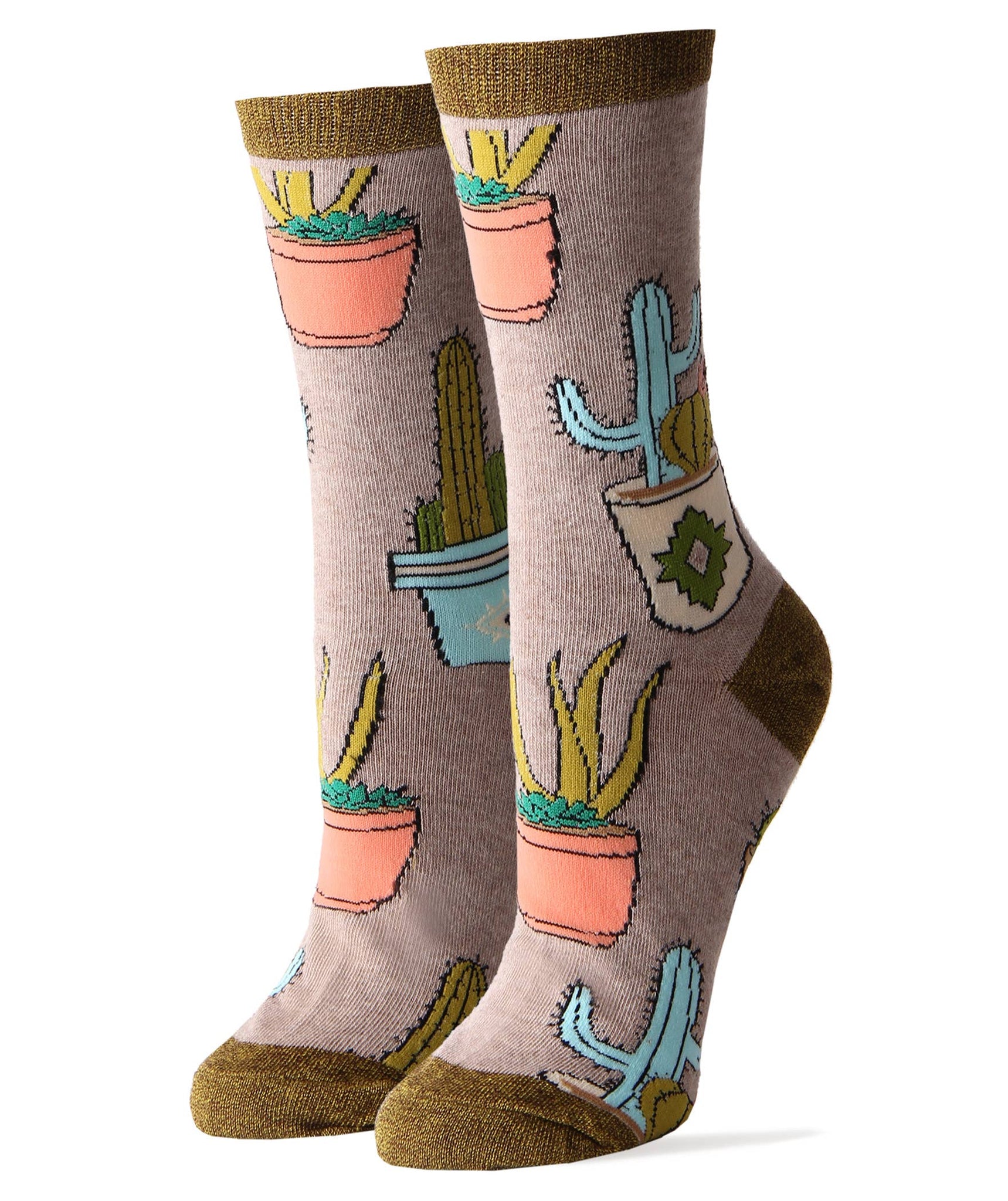 Cactus Hugs | Women's Western Premium Cotton Crew Socks Oooh Yeah sock