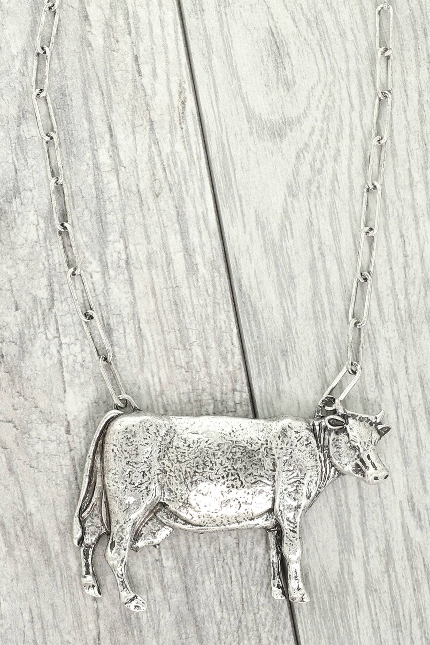 Western Cow Pendant Necklace