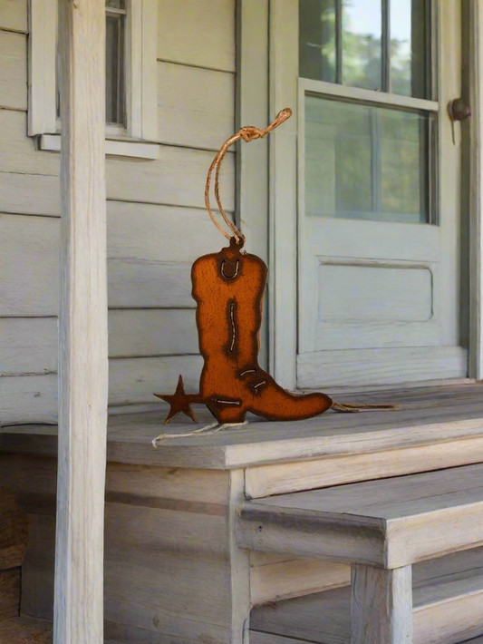 Boot western rodeo Ornament Ironworks
