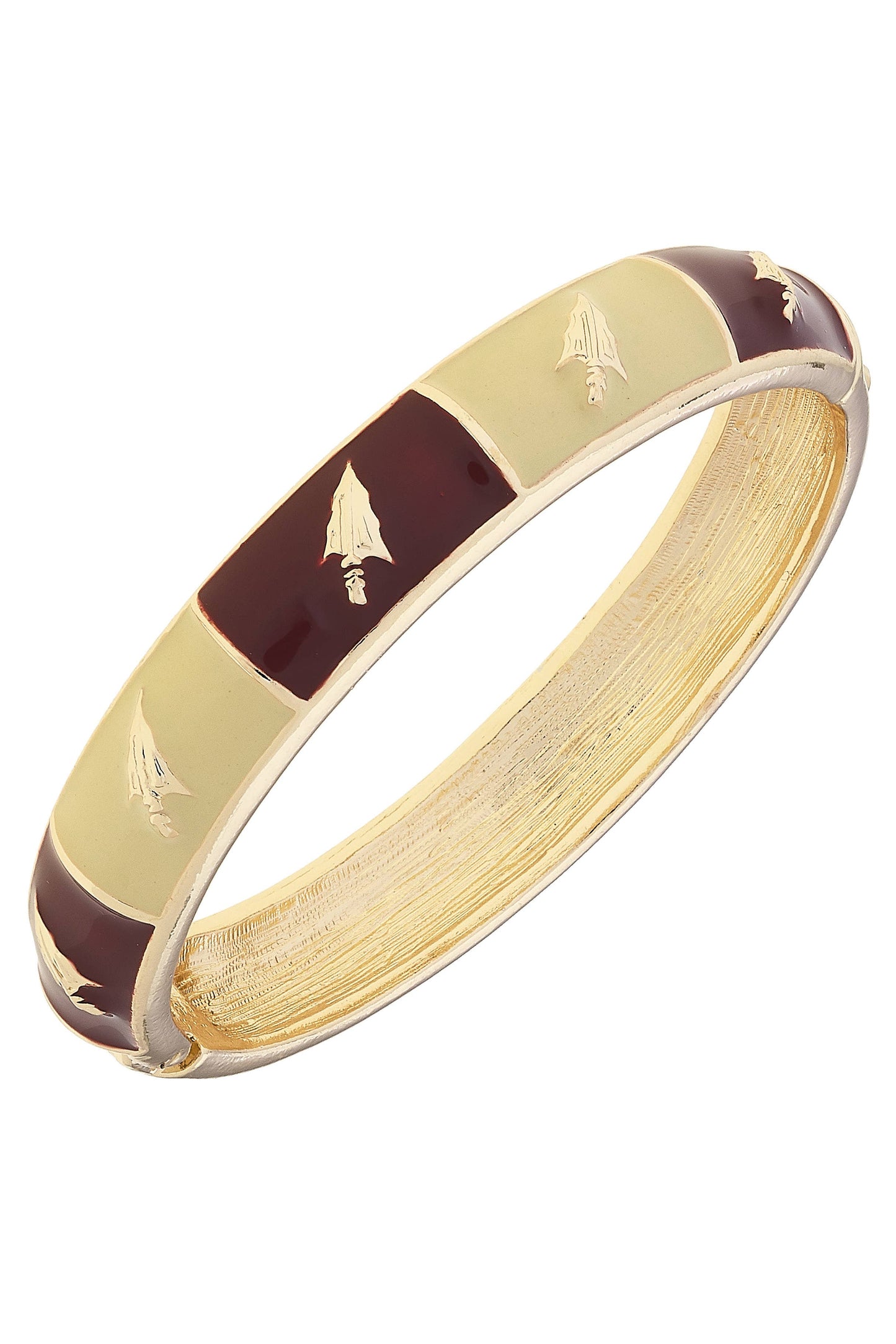 Florida State Seminoles Enamel Checkered Hinge Bangle: Garnet canvas