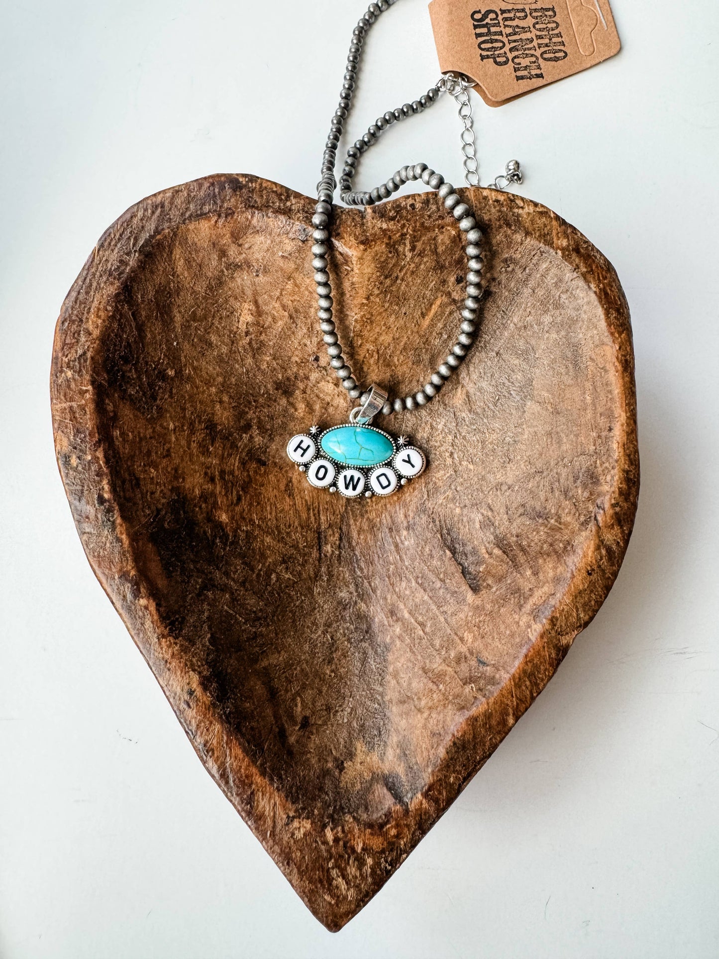 Rodeo Yall Howdy - Bead Pendant Necklace: YALL