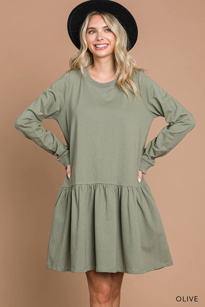 Women's Washed Cotton French Terry Dress