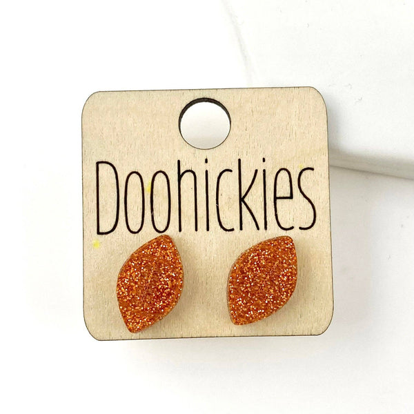 Football Stud Earrings: Maroon Glitter Doohickie