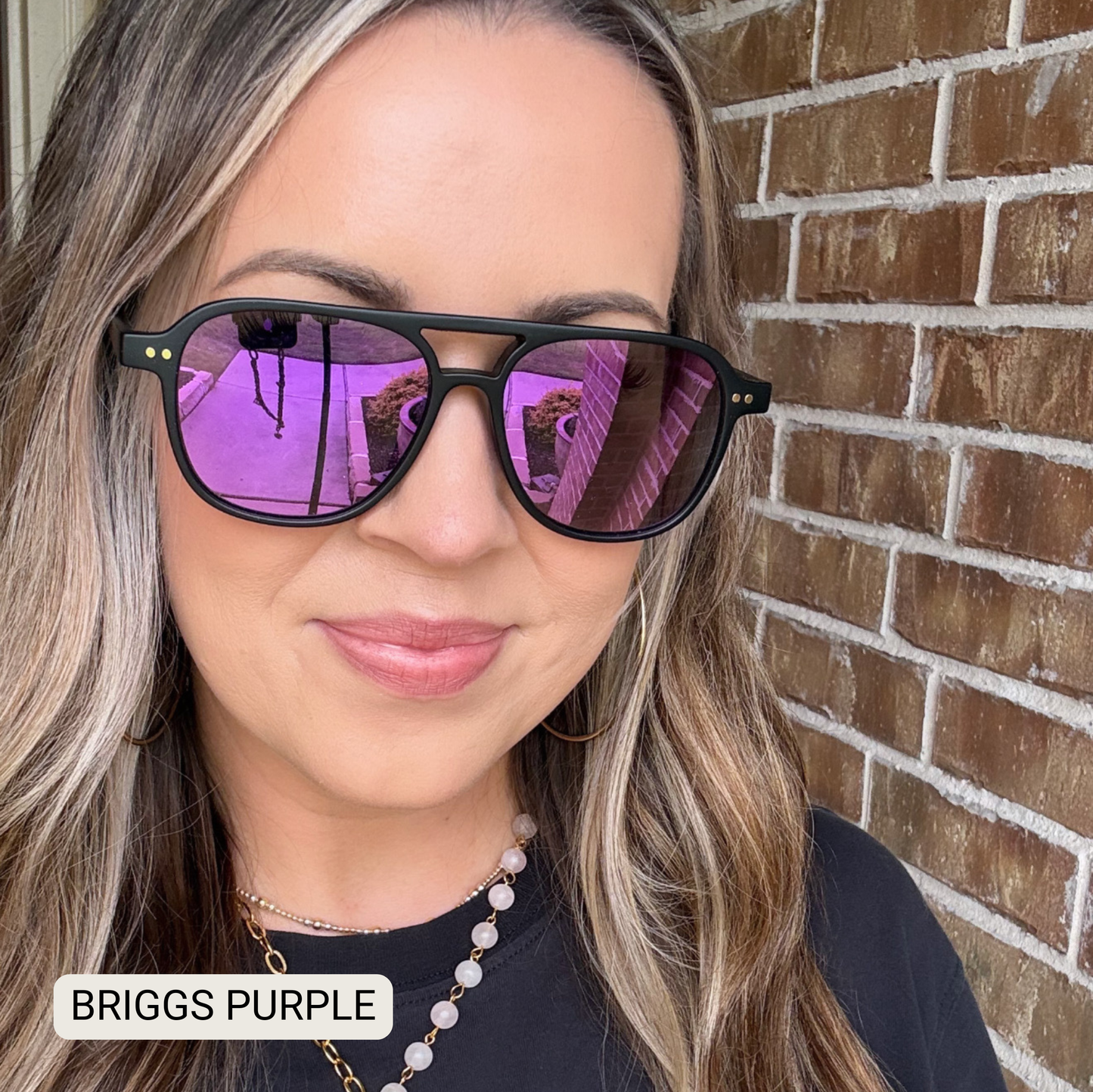 Briggs - Women's Polarized Small/ Medium Aviator: Black Gradient Fl/Tx