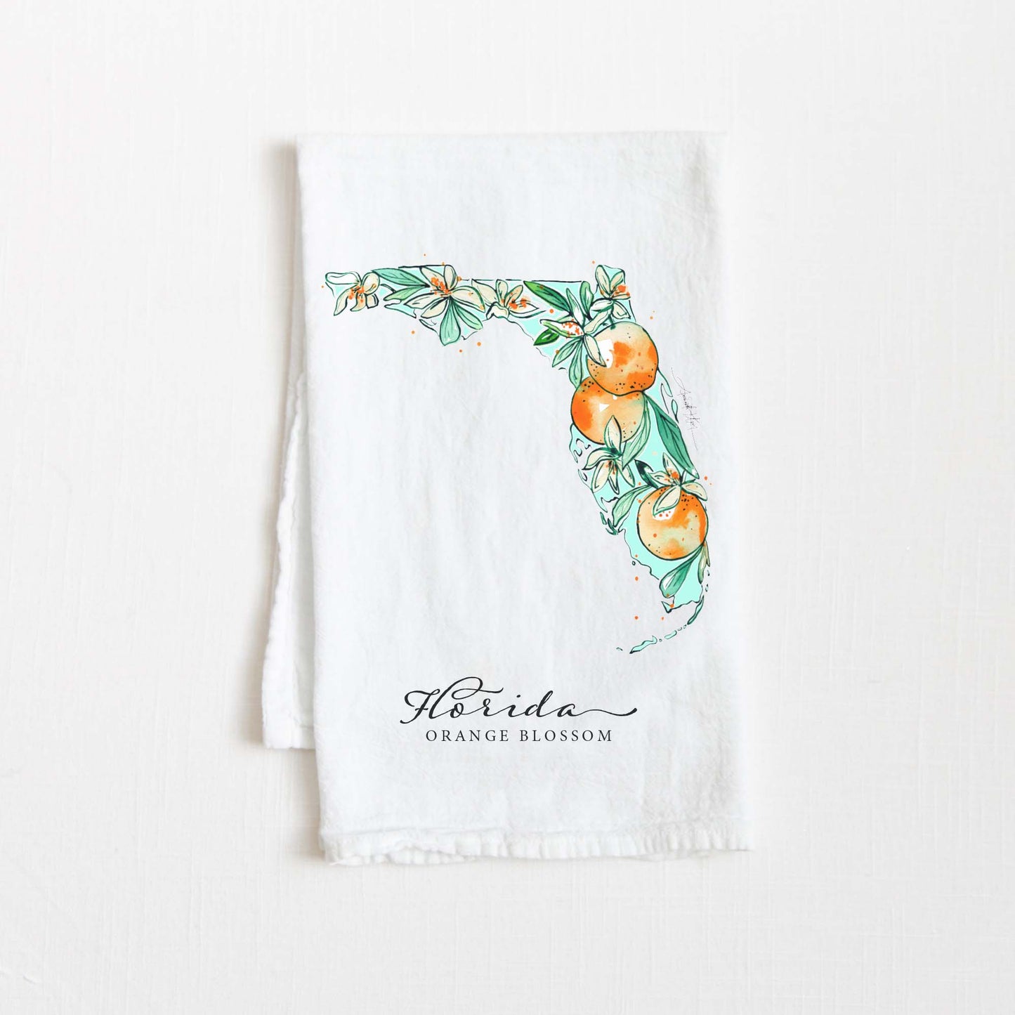 Florida Flour Sack Tea Towel: Towels with Hangers