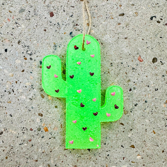 Cactus with Hearts Car Freshie: Southern